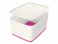 Opbevaringsboks Leitz MyBox® Large med låg hvid/pink - (4 stk.)