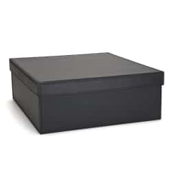 Sort læder kasse firkantet - large