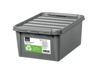 Opbevaringskasse SmartStore Recycled 15 grå - 14 ltr. med låg 40x30x18 cm - (1 stk.)