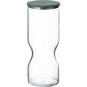 Alfredo opbevaringsboks med låg 1,5 liter, glas/grøn