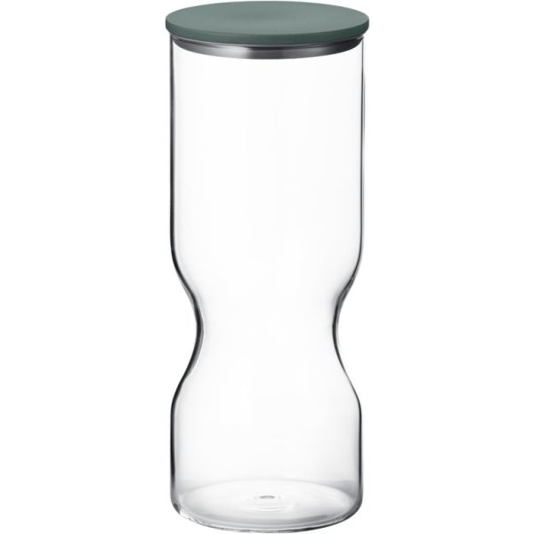 Alfredo opbevaringsboks med låg 1,5 liter, glas/grøn