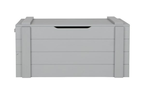 WOOOD Dennis opbevaringsboks, m. låg - betongrå fyrretræ (90x42)