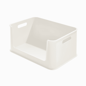 iDesign - Åbenfront opbevaringskasse - Hvid - B: 43 cm D: 30.5 cm H: 20.5 cm - Gry
