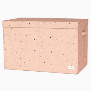 Stofkasse med låg (flere varianter) - Rosa - 63cm x 38cm x 39cm - Gunilla