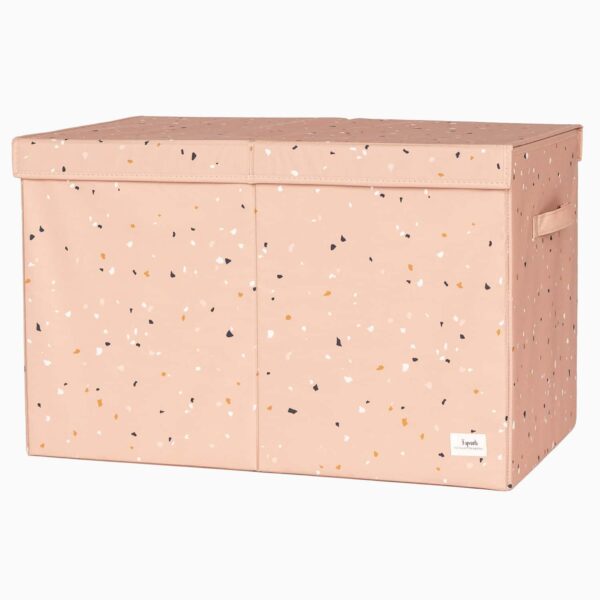 Stofkasse med låg (flere varianter) - Rosa - 63cm x 38cm x 39cm - Gunilla