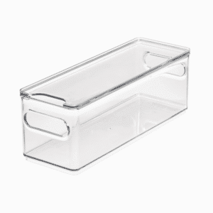 Køleskabskasse med låg (5 størrelser) - Transparent - 10,5cm x 30,5cm x 10,7cm - The Home Edit