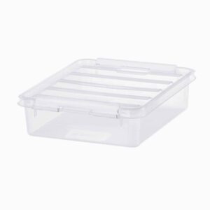 Opbevaringsboks med låg - Små - Transparent - 17,5cm x 21cm x 5,5cm - Eva