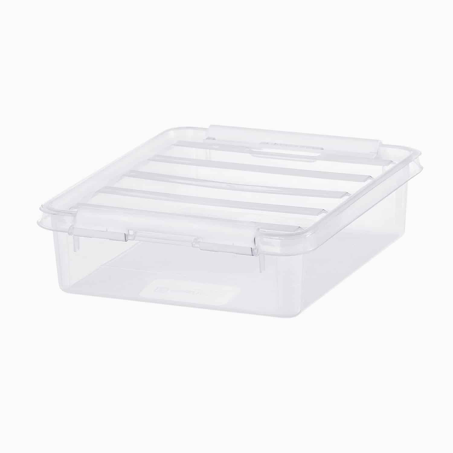 Opbevaringsboks med låg - Små - Transparent - 17,5cm x 21cm x 5,5cm - Eva