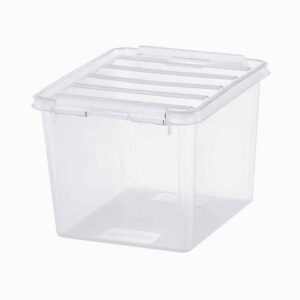 Opbevaringsboks med låg - Små - Transparent - 17cm x 21cm x 14,5cm - Eva