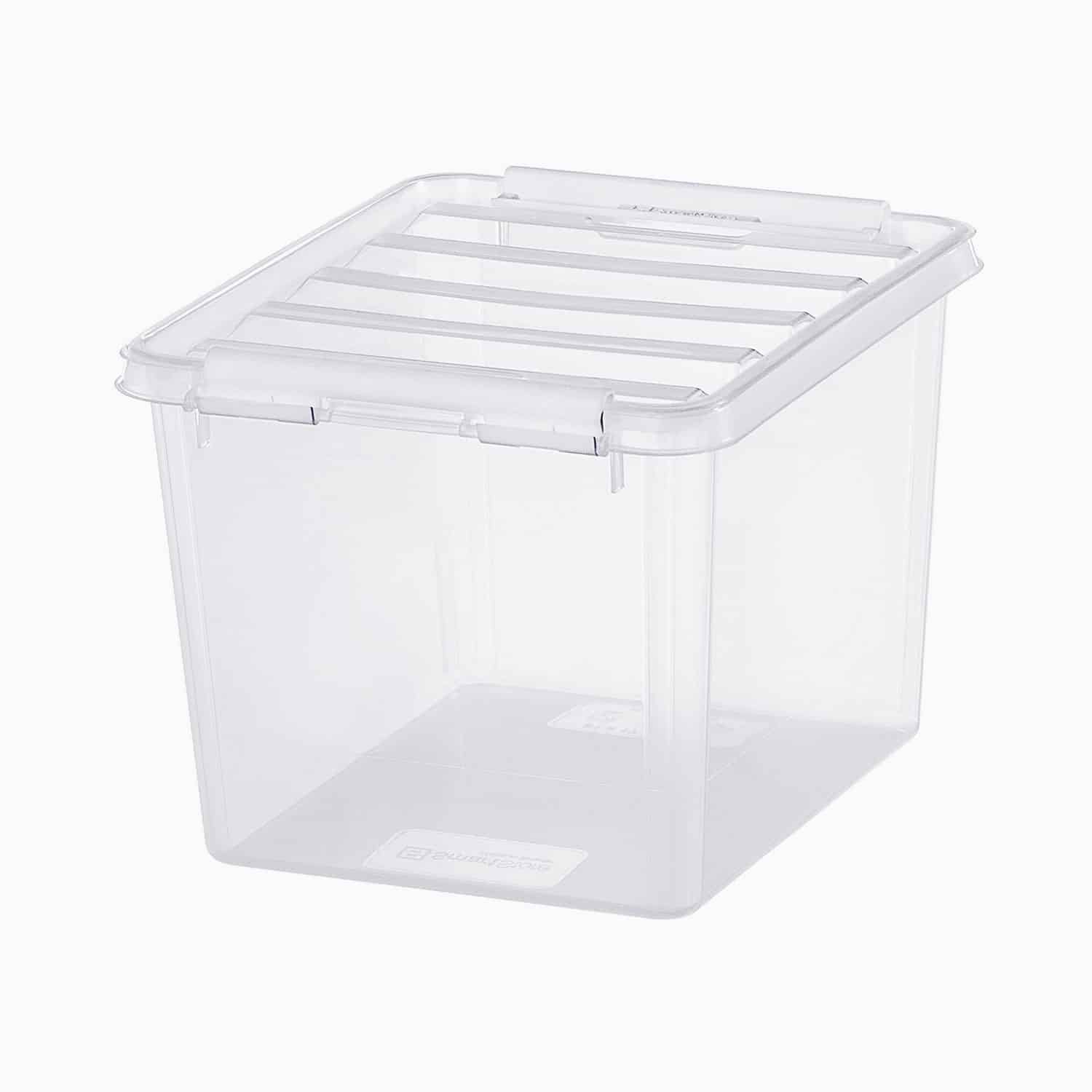 Opbevaringsboks med låg - Små - Transparent - 17cm x 21cm x 14,5cm - Eva