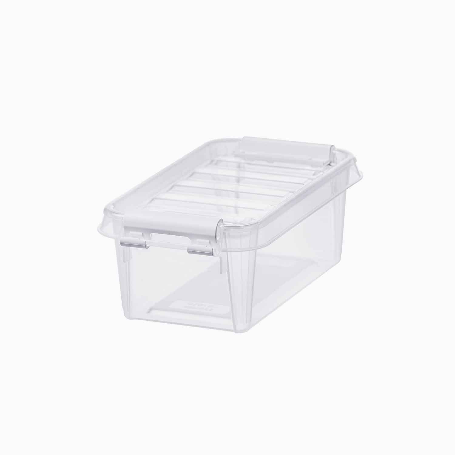 Opbevaringsboks med låg - Små - Transparent - 8,5cm x 15cm x 5,5cm - Eva