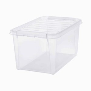 Opbevaringsboks med låg - Store - Transparent - 39cm x 59,9cm x 42,5cm - Eva