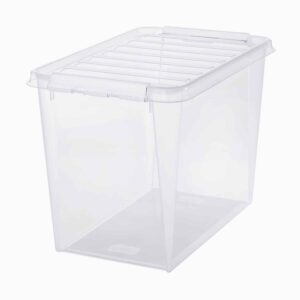 Opbevaringsboks med låg - Store - Transparent - 39cm x 59,9cm x 42,5cm - Eva