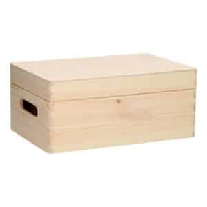 Playwood Storage Chest Rectangular Hinged Lid Pine Small