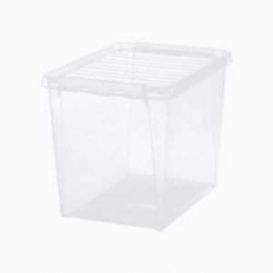 Opbevaringsboks med låg - Store Transparent Rektangulær Plast 40cm x 30cm x 32cm - Transparent - 40cm x 30cm x 32cm - Eva